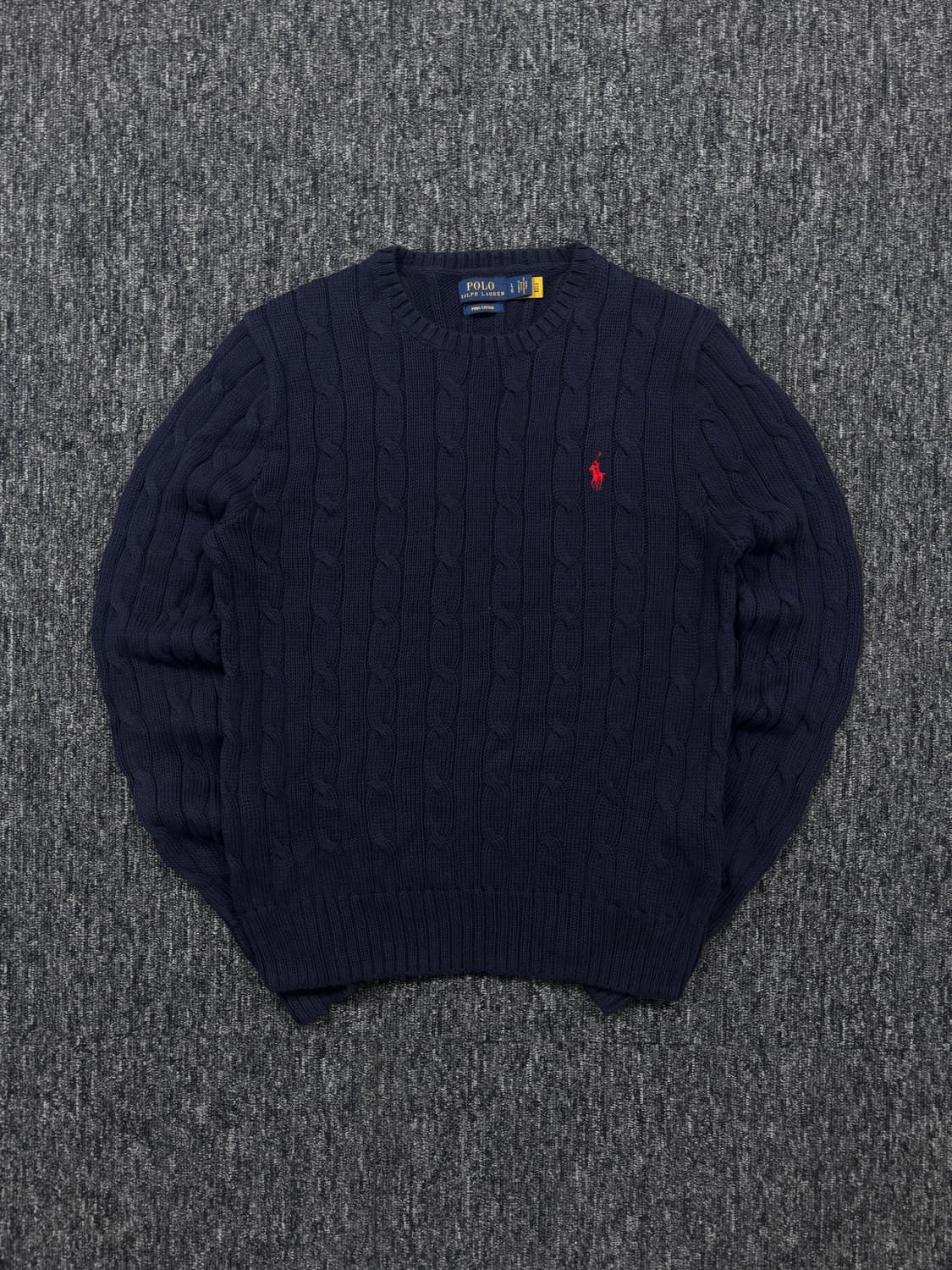 폴로 네이비 꽈배기 니트 상품이미지2