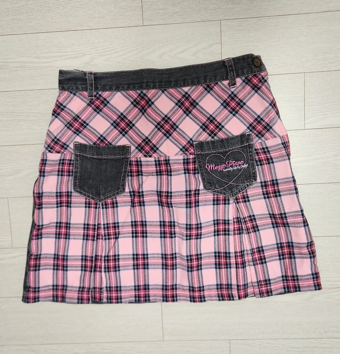 메조피아노 갸루 하트포켓 체크 스커트 상품이미지1