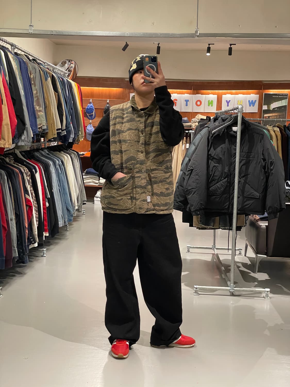 빈티지 타이거 카모 패딩 조끼   상품이미지6