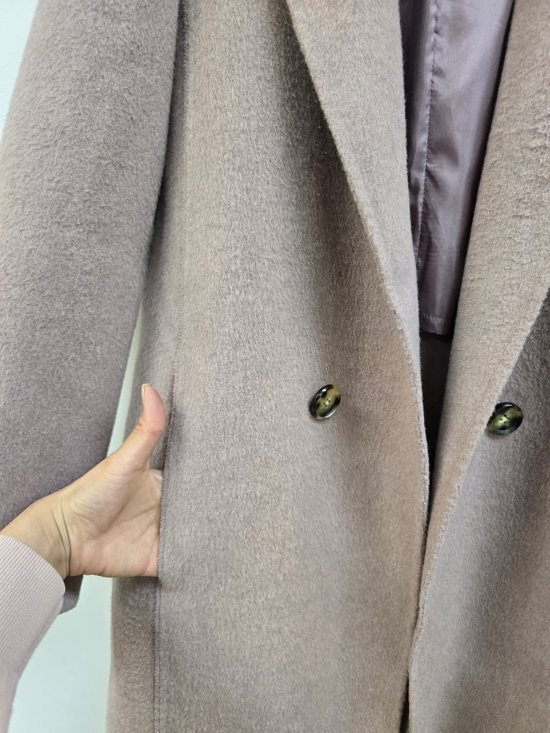 보브 캐시미어 블랜딩 오픈형 롱코트 상품이미지5