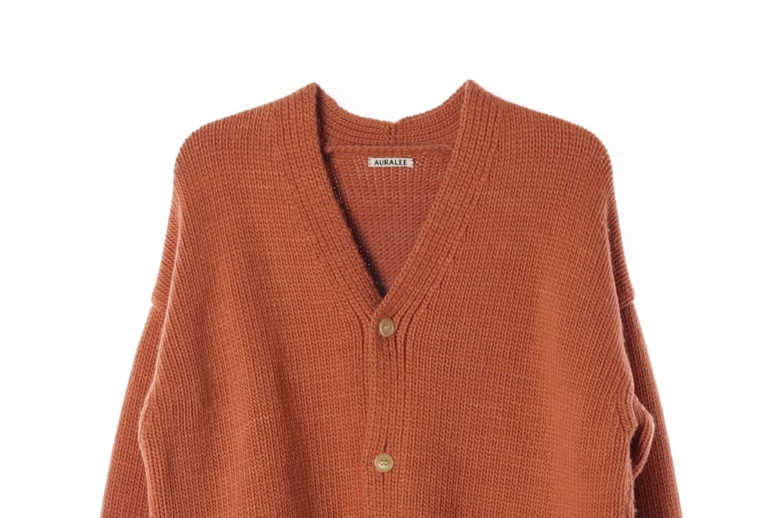 오라리 울100% 오렌지 울 니트 브이넥 가디건
 상품이미지3