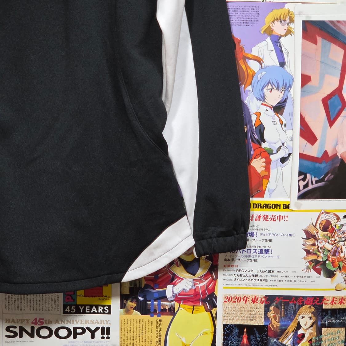 JPN 미즈노 블랙 앤 화이트 레터링 트랙 집업 . 상품이미지7