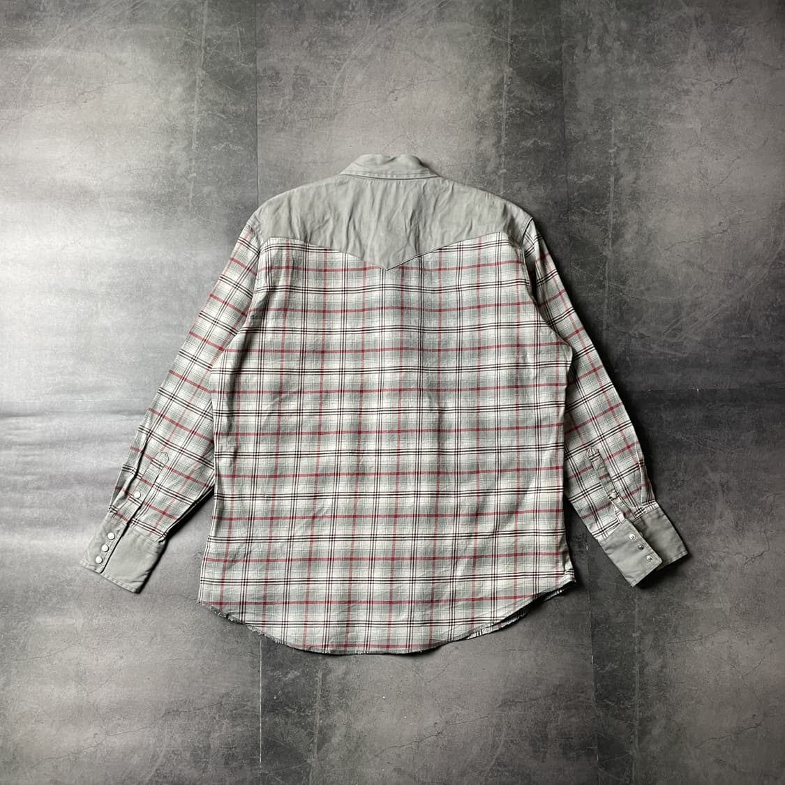 WRANGLER 랭글러 빈티지 그레이 체크 웨스턴 코튼셔츠 A00483 상품이미지5