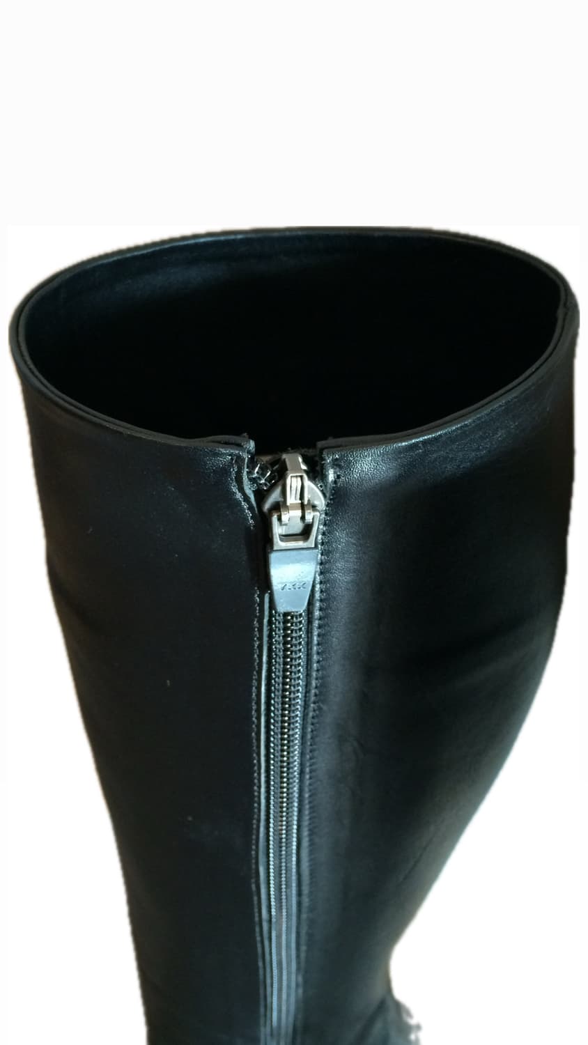 Leather slim long boots black 상품이미지4