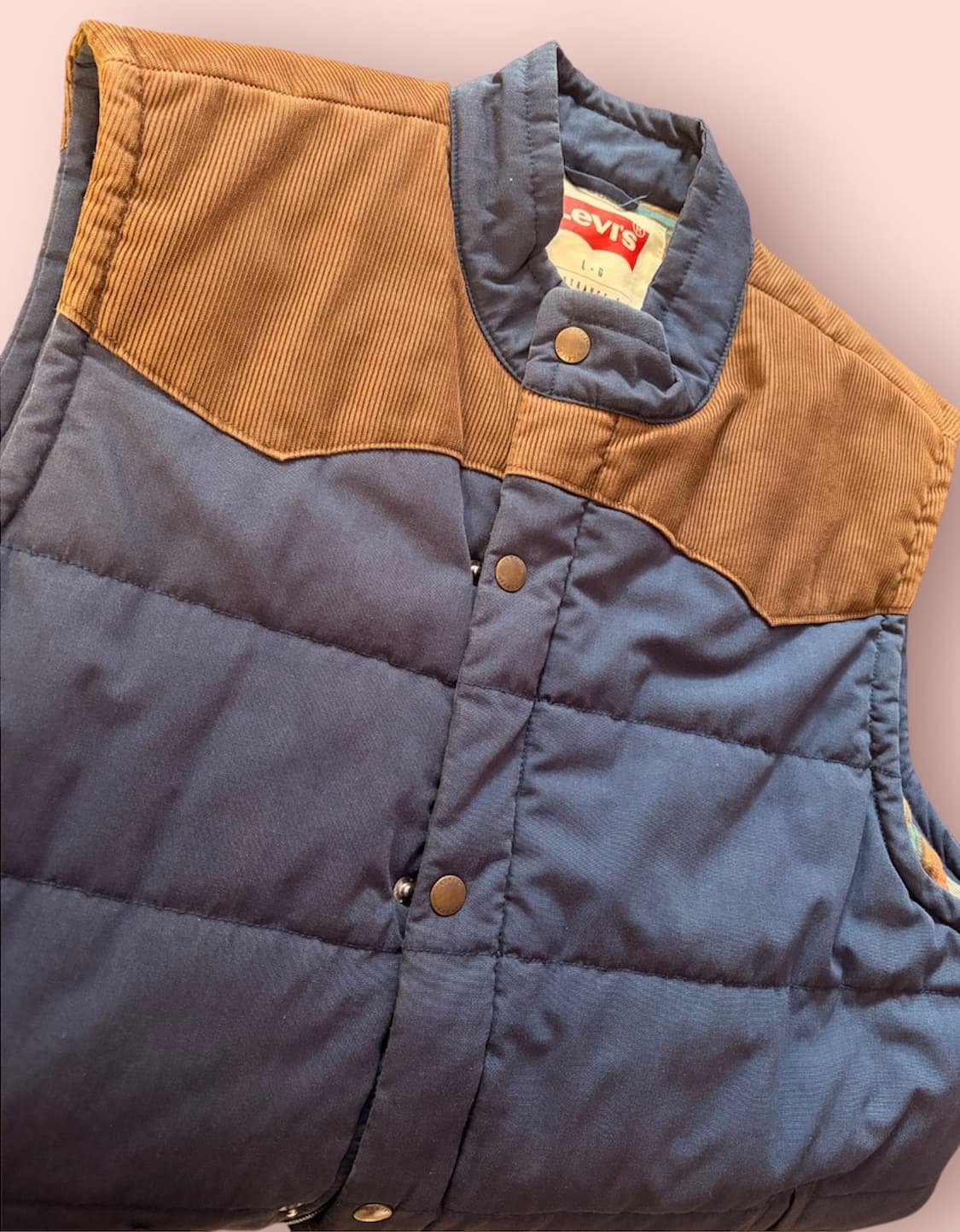 리바이스 네이비 코듀로이 패딩 조끼 상품이미지1