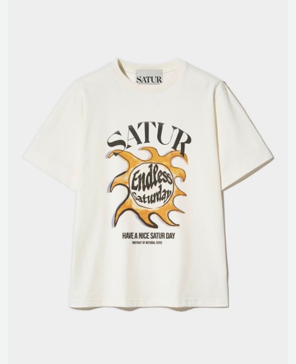 세터(SATUR) 썬 레트로 그래픽 반팔 티셔츠 - 레트로 아이보리  상품이미지1