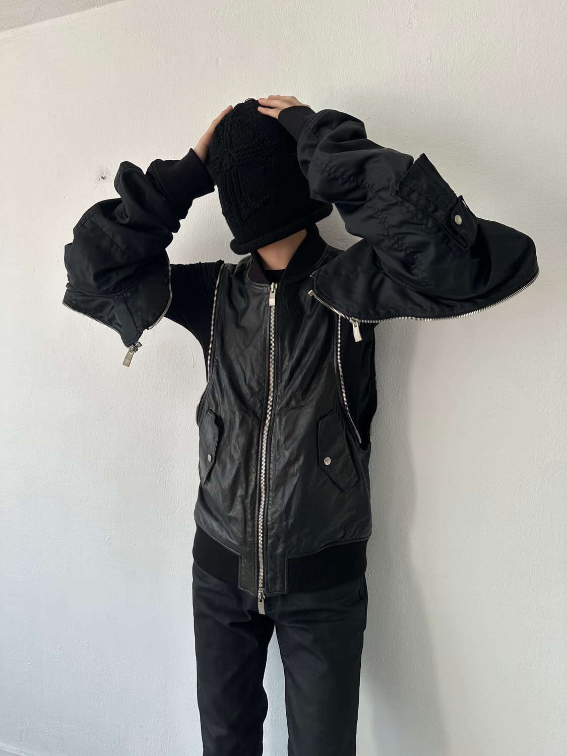 VTG 램스킨 레더 도킹 투웨이 봄버 상품이미지4