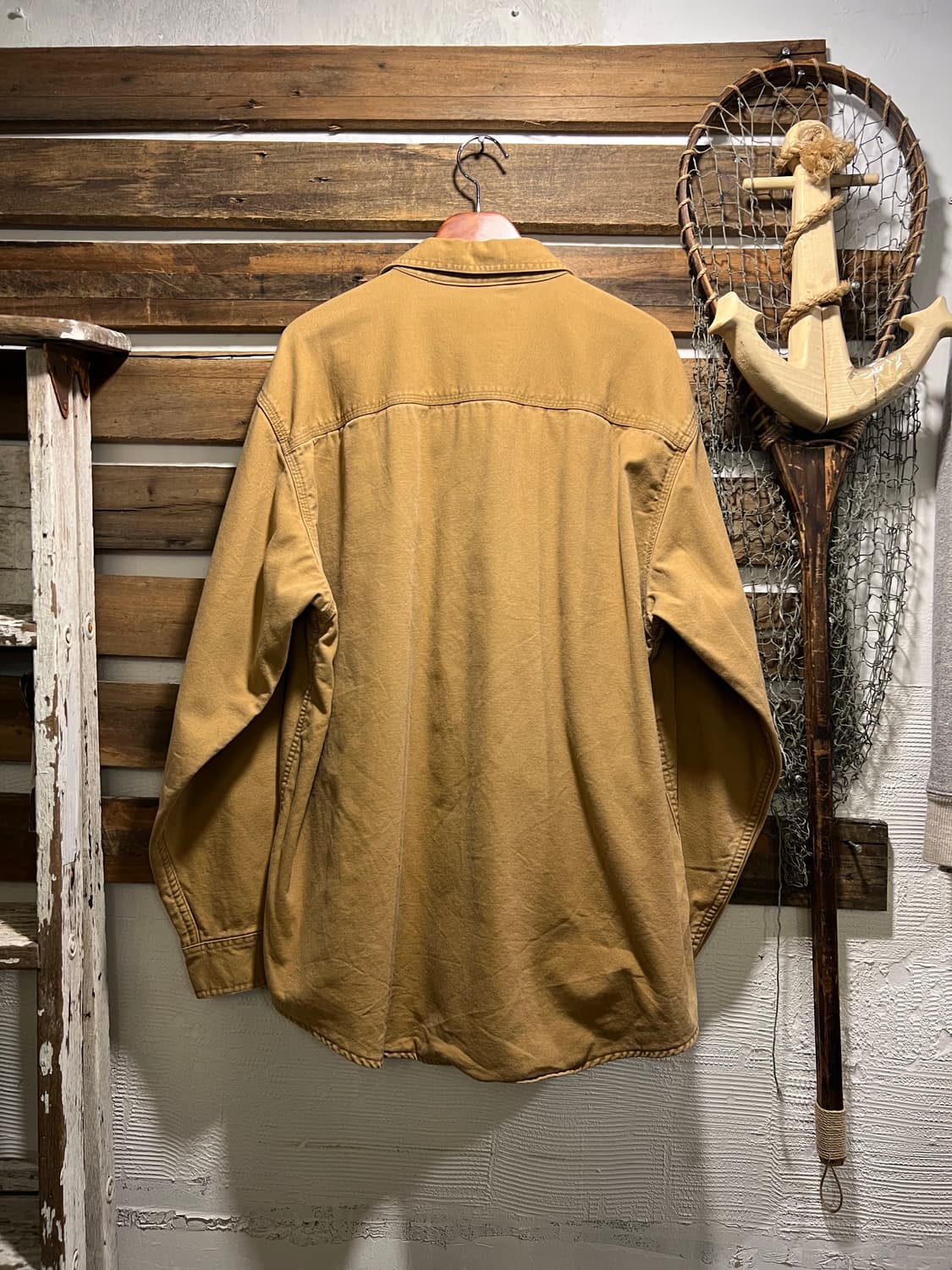 [L]L.L.Bean 케나다제 2포켓 체크 라이닝 브라운 워크 셔츠 자켓 상품이미지6