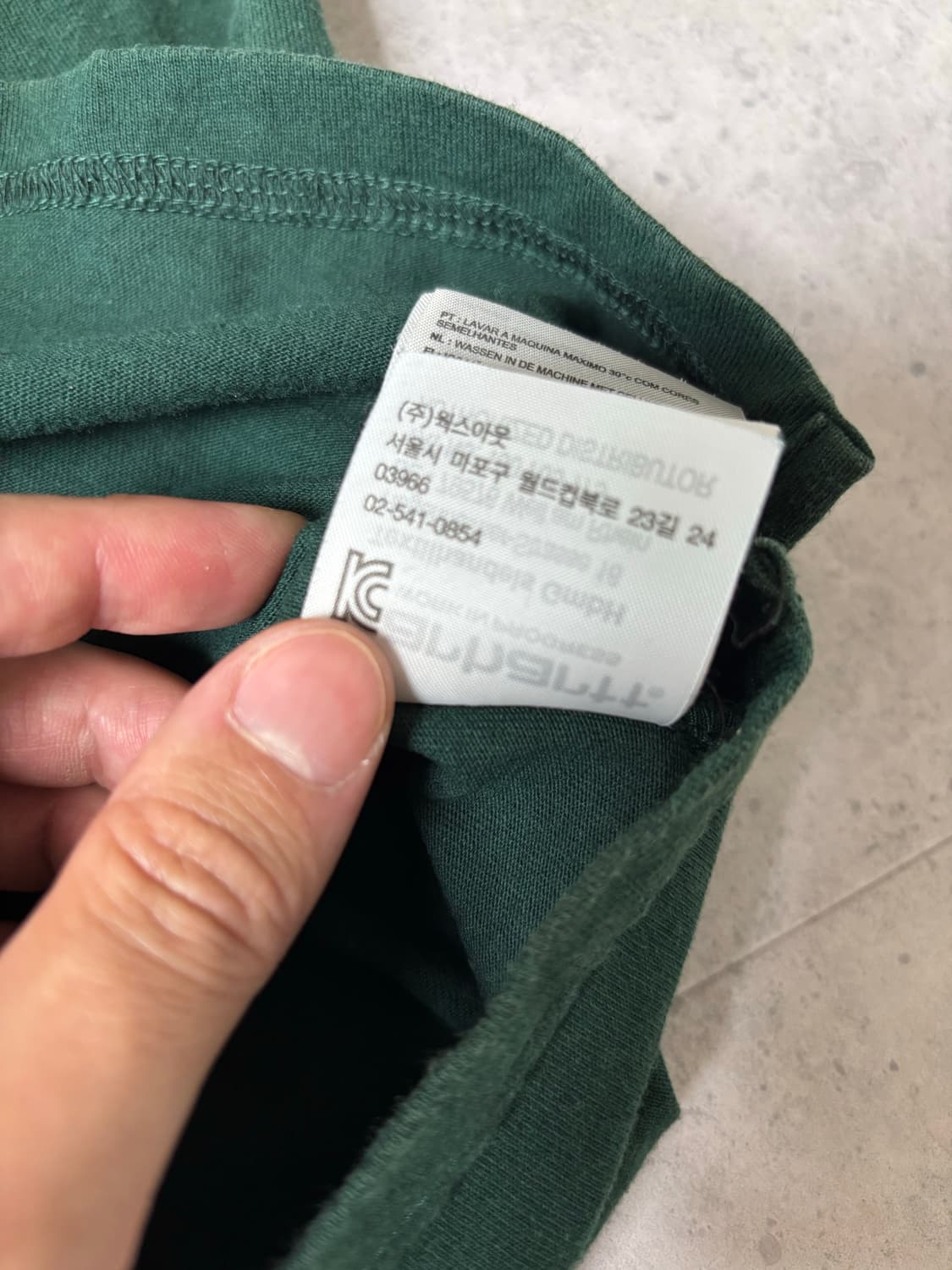 칼하트 녹색 오버핏 반팔 카라티 xl 상품이미지4