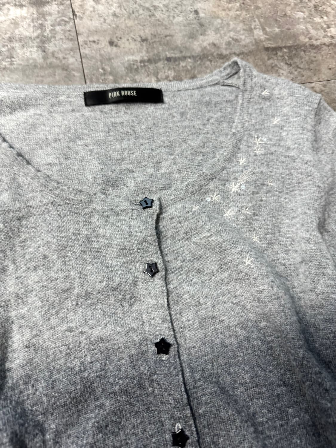 홀터넥 티 스타 버튼 글라데이션 울/앙고라 가디건 2pcs SET 상품이미지6