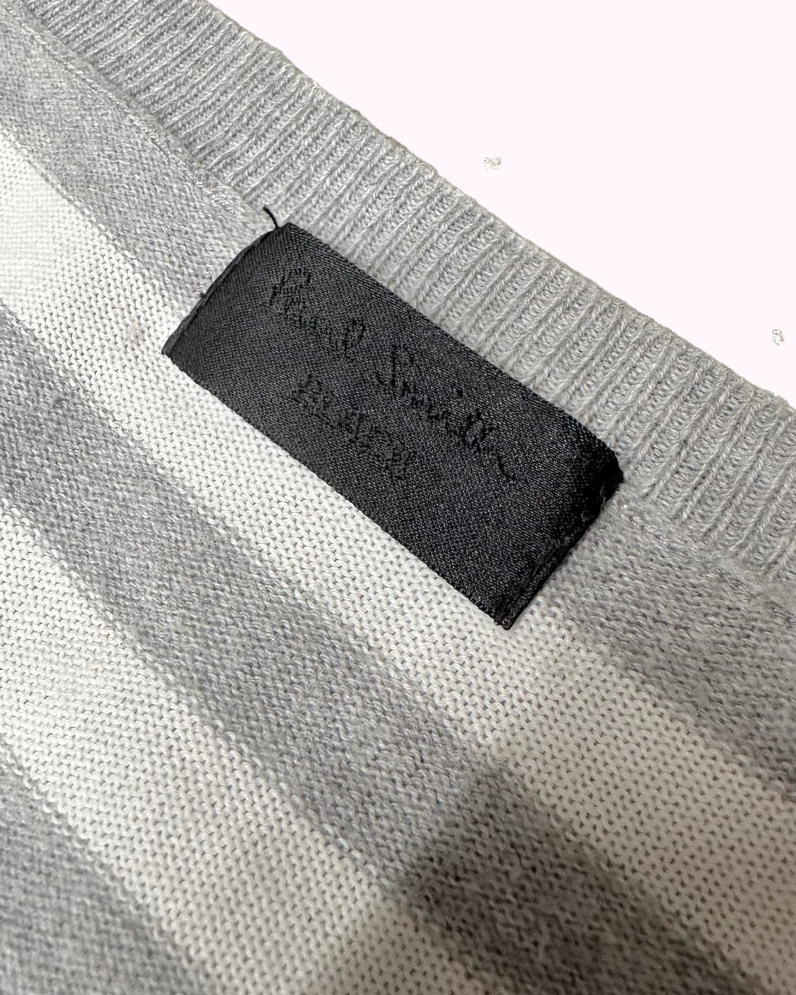 grey stripe button knit top 상품이미지4