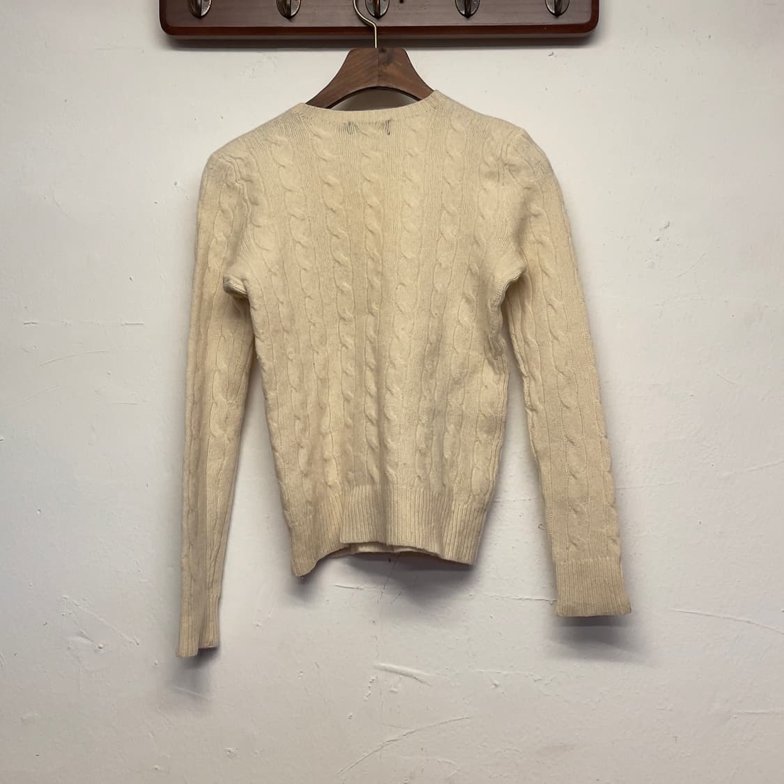 폴로 랄프로렌 (우먼) 화이트 케이블 니트   상품이미지3