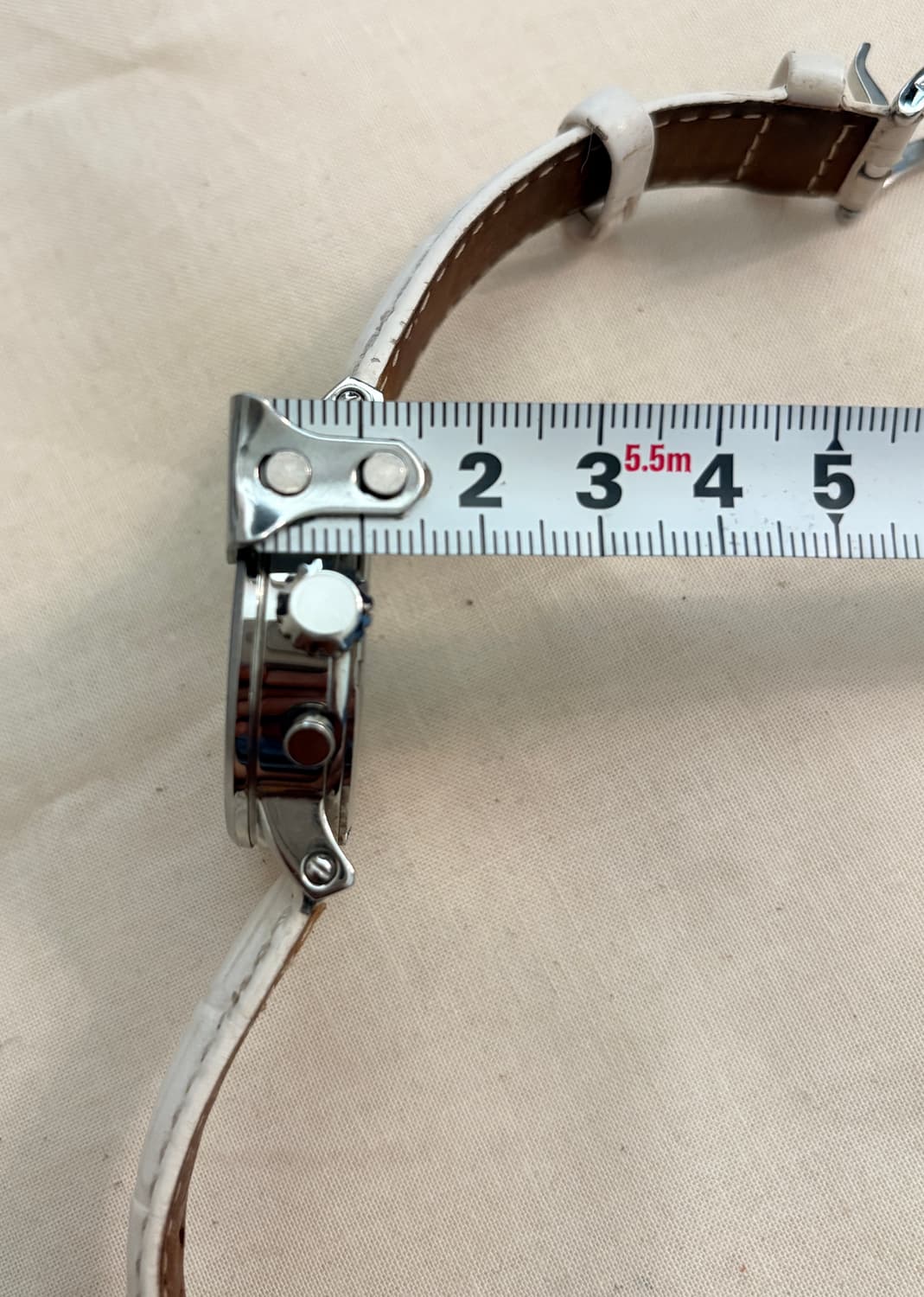 FOSSIL 화이트 레더 여성 크로노그래프 시계 (ES-2202) 상품이미지8