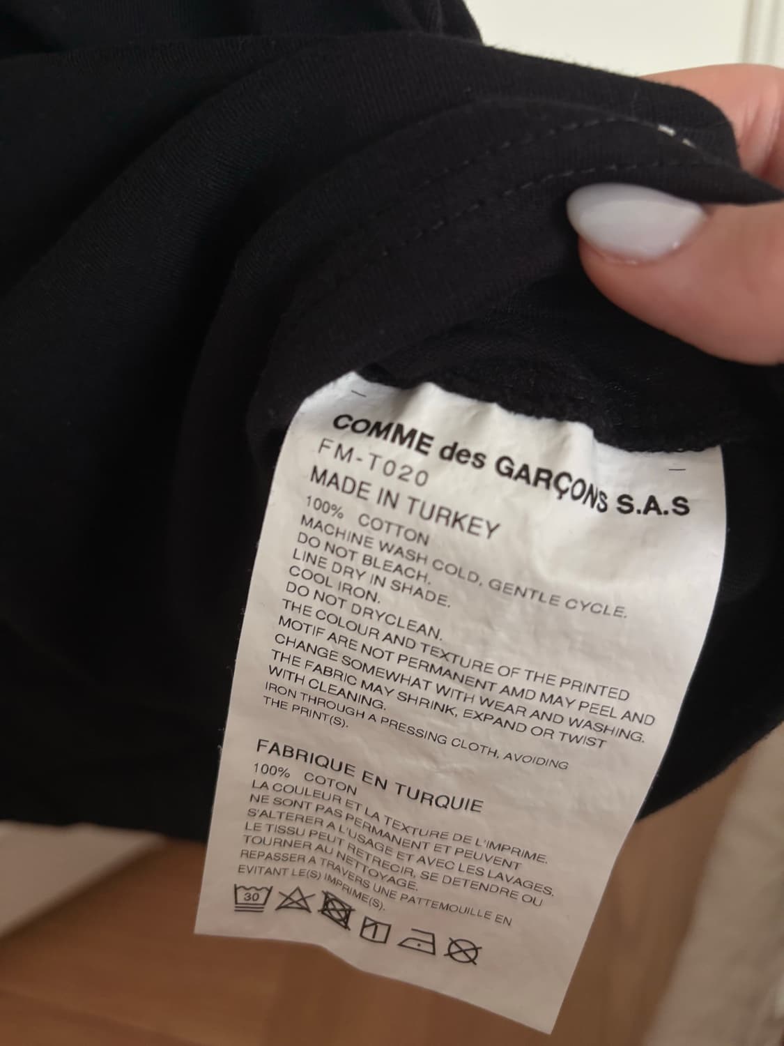 꼼데 가르송 셔츠 티셔츠 블랙 xs 상품이미지3