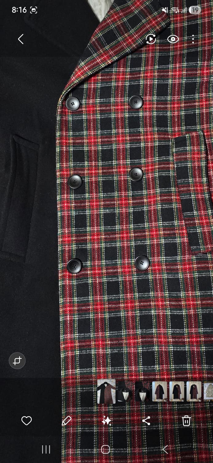 GRAFFITI 체크 롱 코트 M 상품이미지6