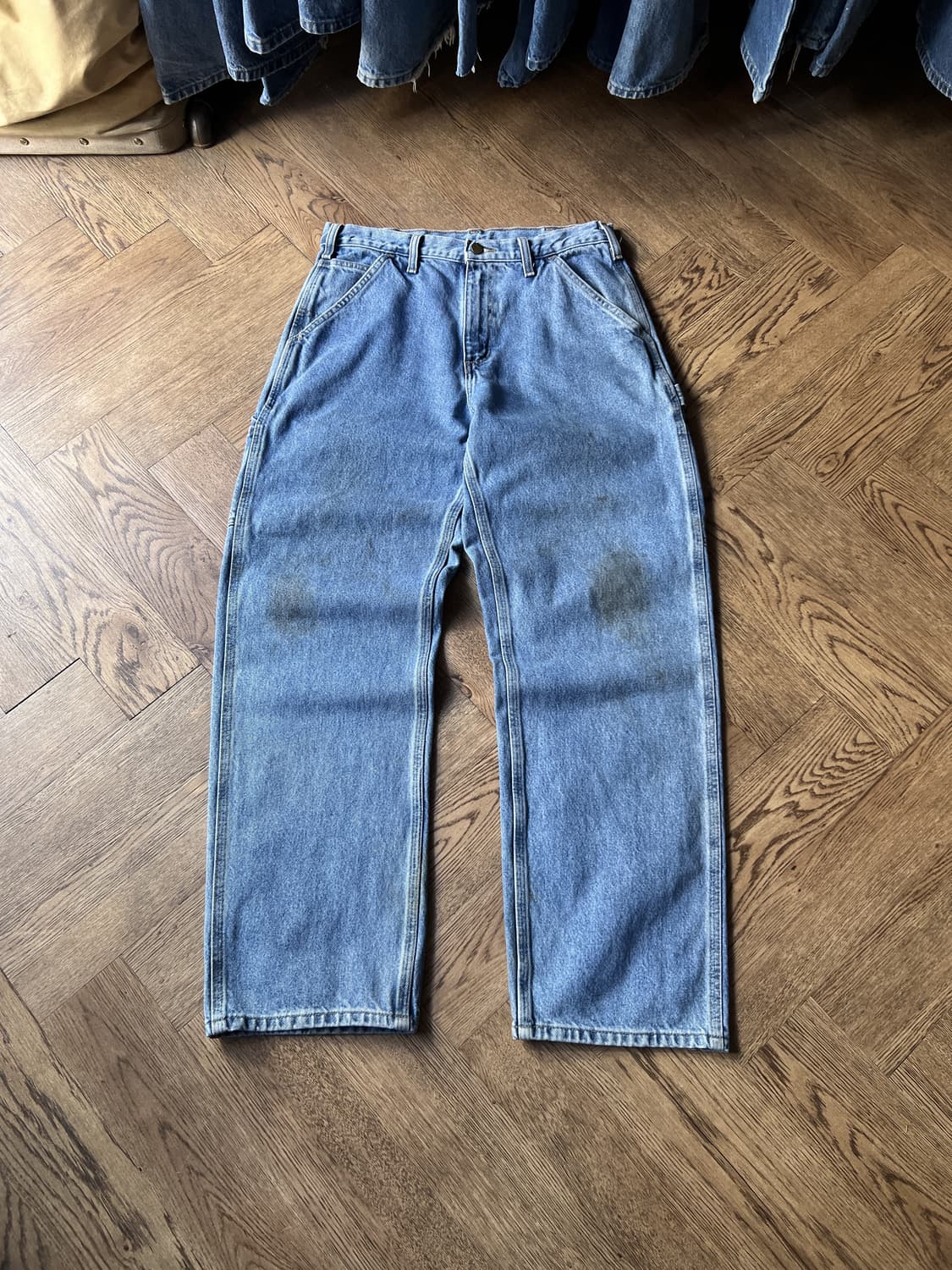 [32]칼하트 USA 더티워싱 싱글니 카펜터 워크 데님 팬츠 상품이미지2