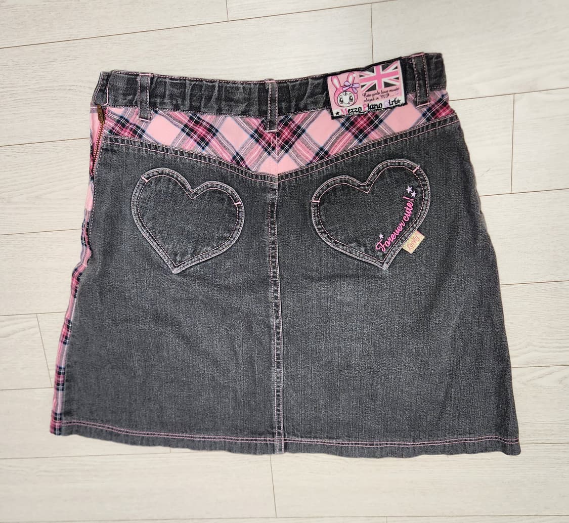 메조피아노 갸루 하트포켓 체크 스커트 상품이미지2