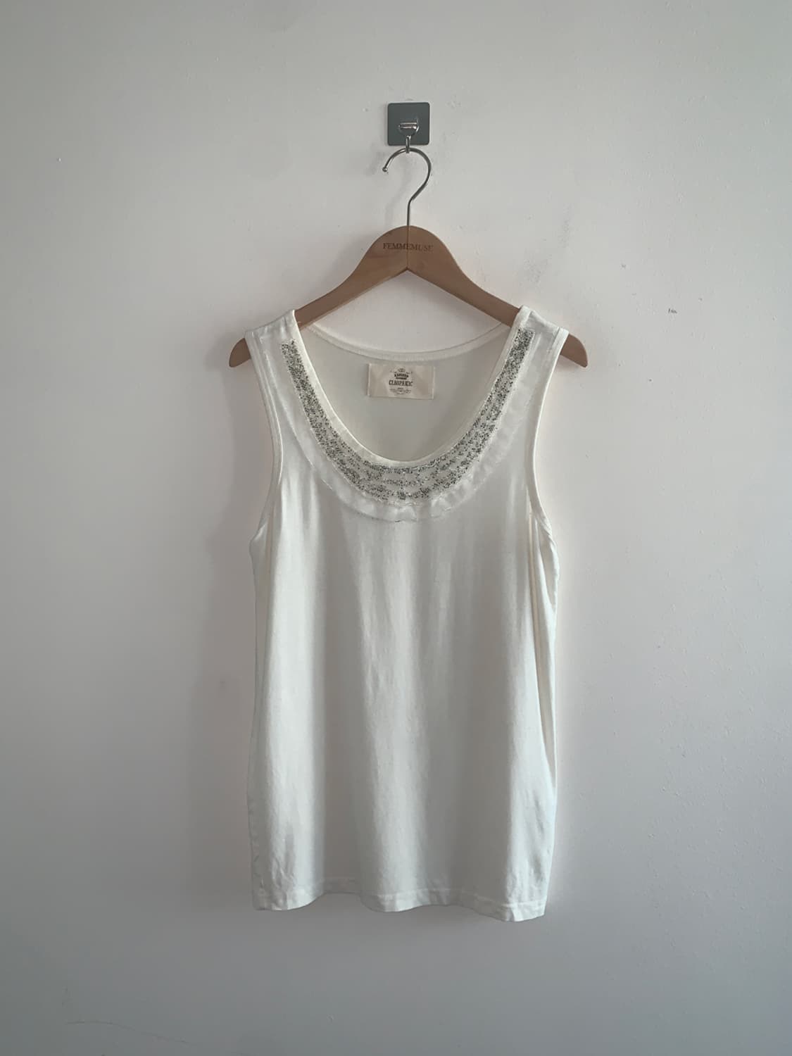 Beads u neck sleeveless top 상품이미지1