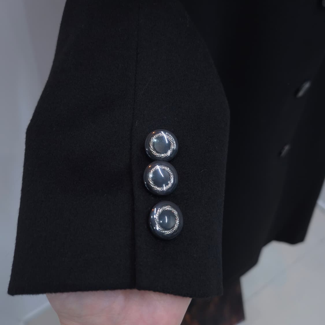 100% 스코틀랜드산 캐시미어 블랙 롱코트 상품이미지7