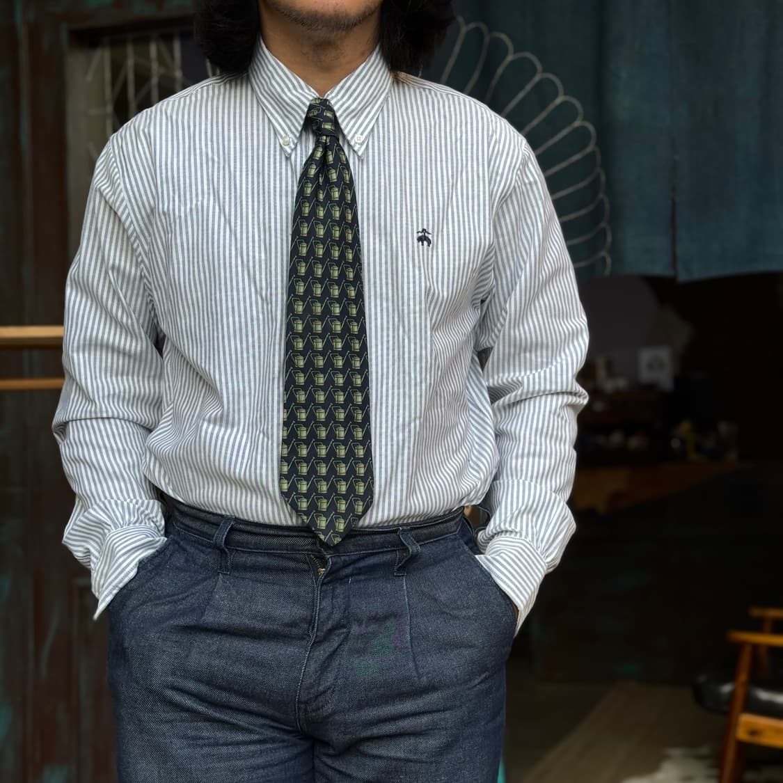 브룩스 브라더스 스트라이프 옥스퍼드 셔츠 XL 상품이미지7