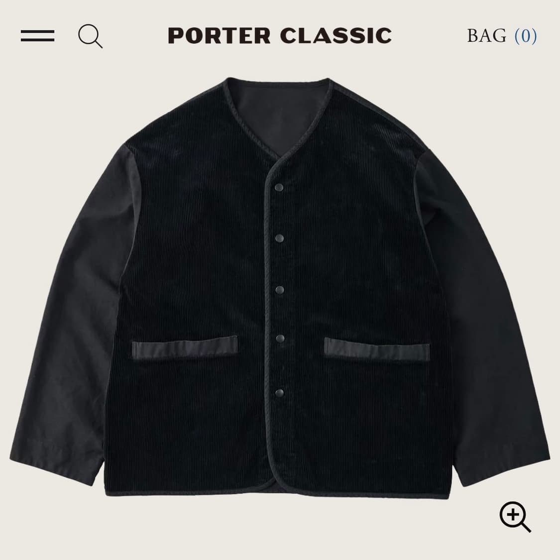 [2] 포터클래식 코듀로이 몰스킨 하이브리드 가디건 블랙 상품이미지4