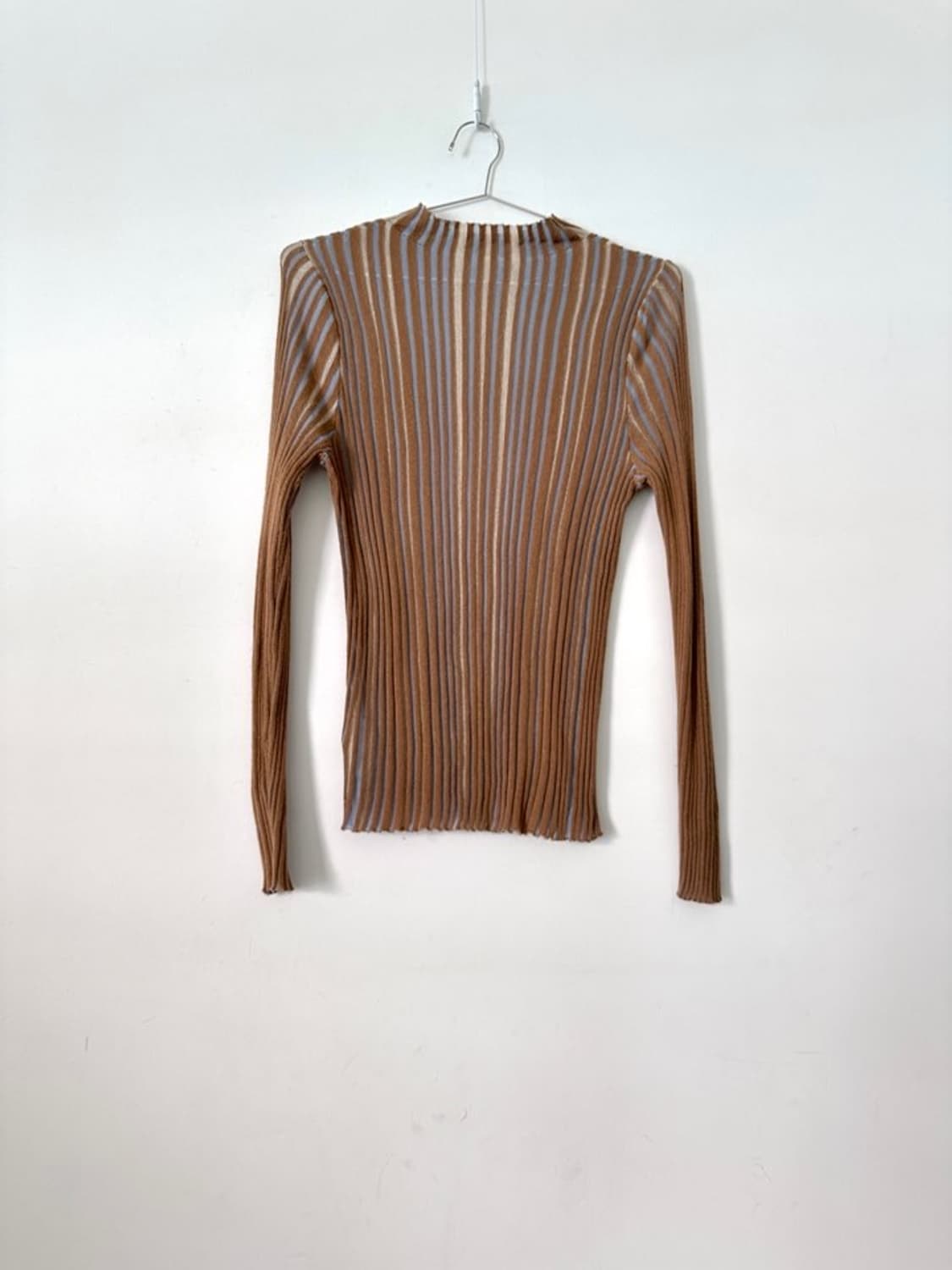 Vertical panel ribbed top / brown 상품이미지1
