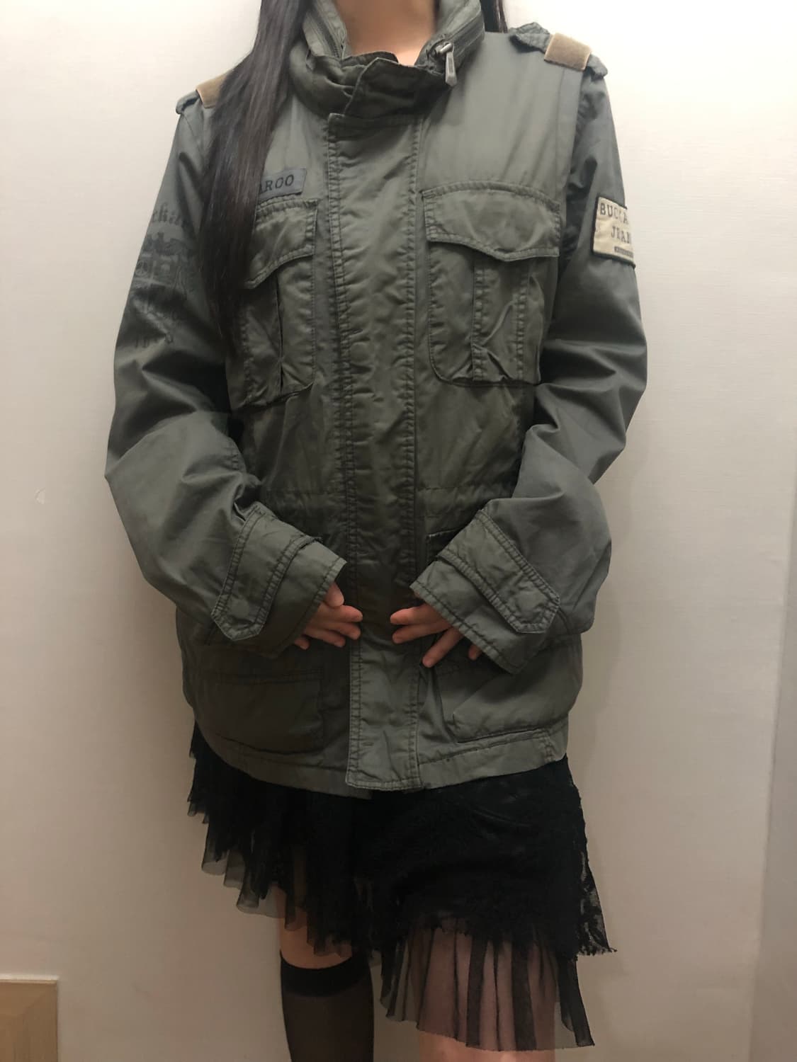 빈티지 버커루 카키 펑크 자켓 상품이미지3