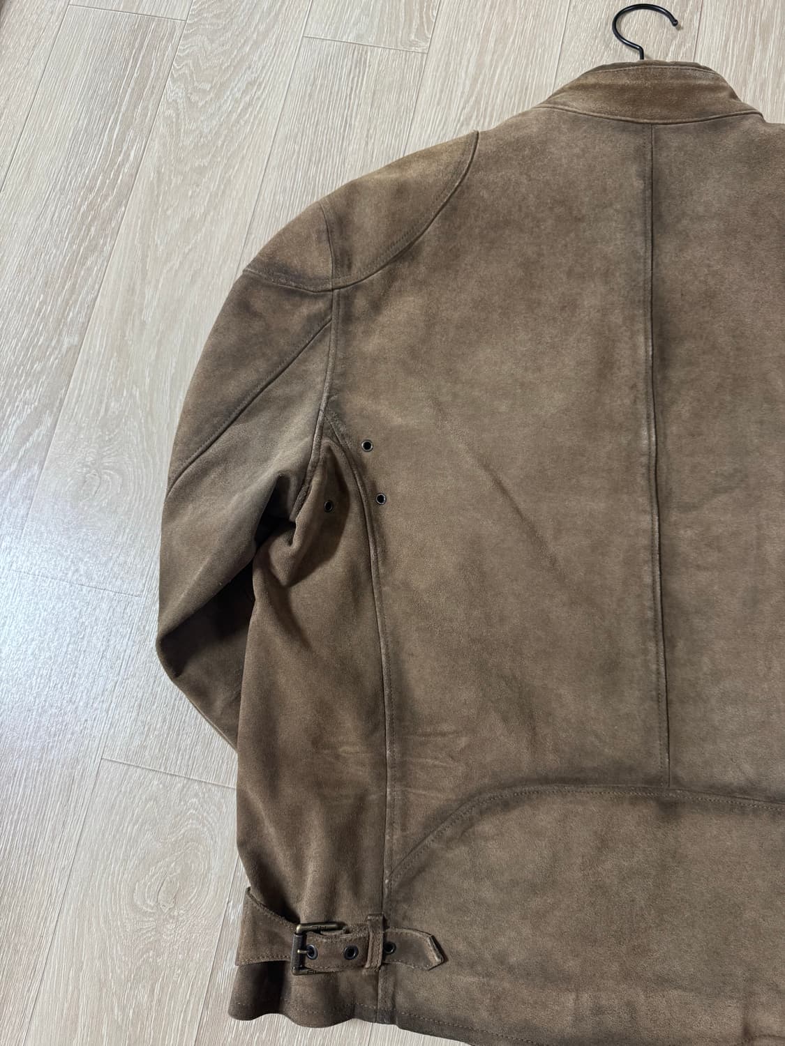 XL 폴로 랄프로렌 러프아웃 스웨이드 카페레이서 가죽 자켓 브라운 상품이미지10