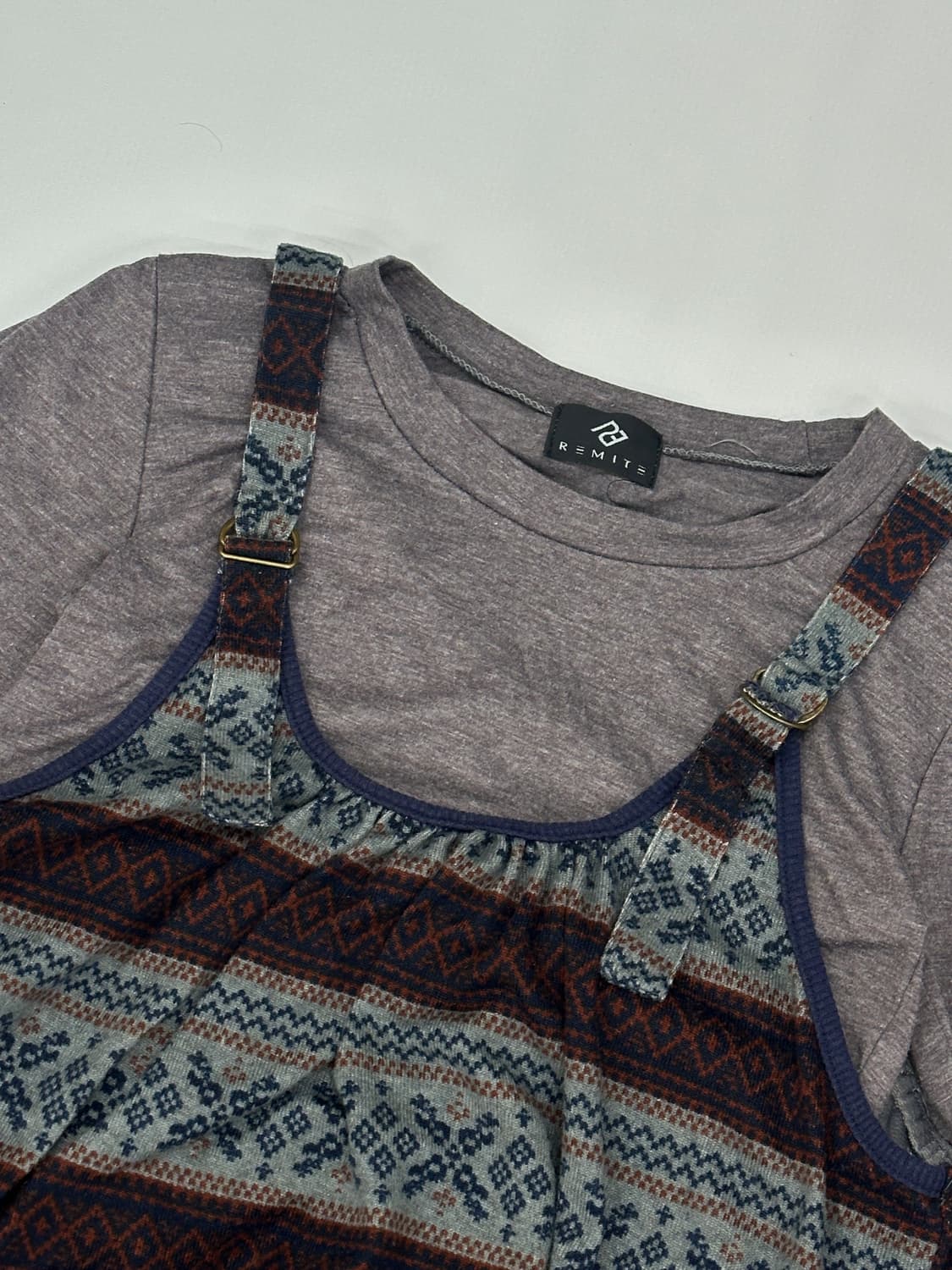 🪶하구미의 펌킨 에스닉 코디세트🪶 호박치마 그런지 레이어드 원피스 상품이미지5