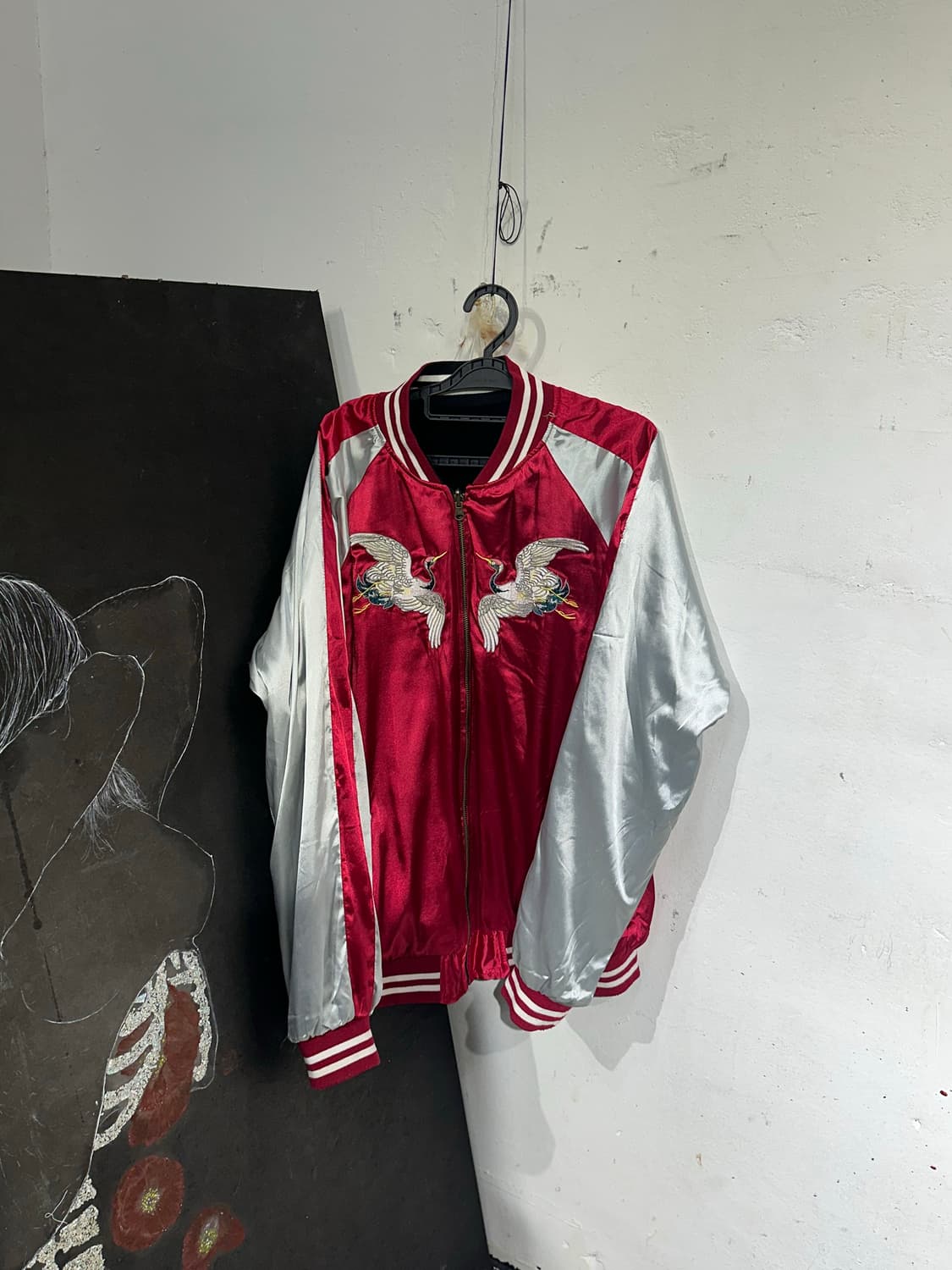 Jpn 일본빈티지 재패니즈 오리엔탈 빨검 양면 스카잔 자켓 상품이미지9