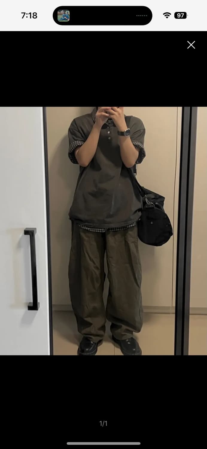 [XL]밀로아카이브 더블 라운드 팬츠 카키브라운 상품이미지5