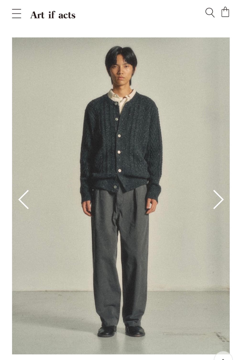 Fisherman Cable Cardigan_Choco Charcoal 상품이미지1