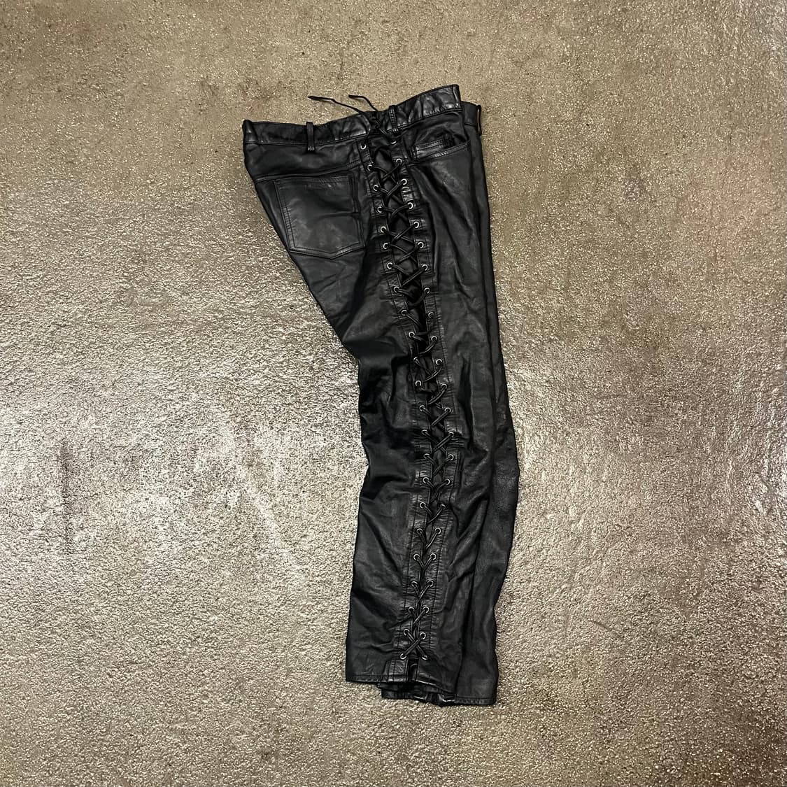 빈티지 레이스업 소가죽 팬츠 상품이미지1