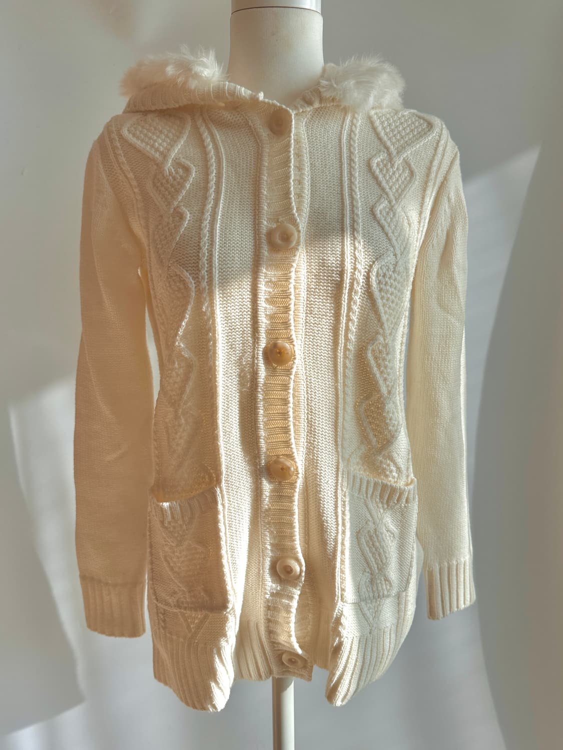 달천깔 히메갸루 사와코 일본빈티지 후드 퍼 니트가디건  상품이미지1