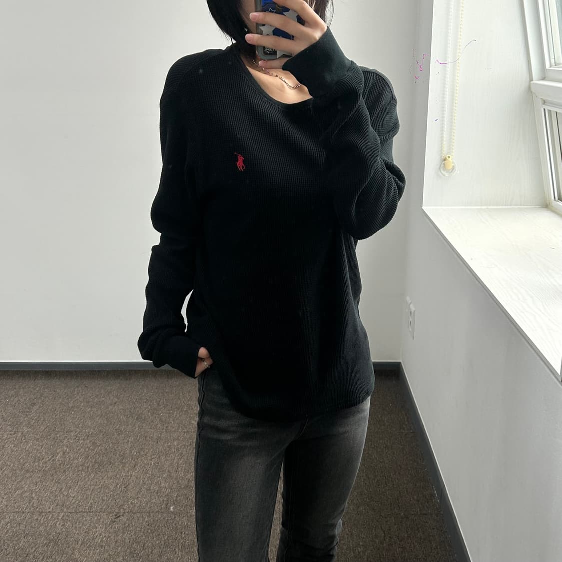 Polo 폴로 레드포니 블랙 와플 니트 상품이미지2