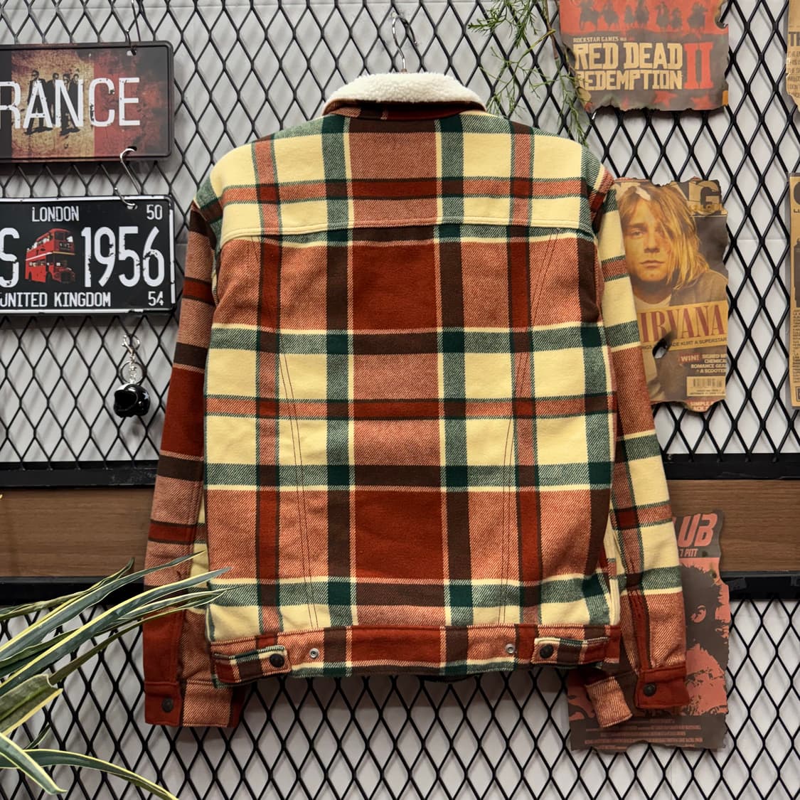 리바이스 타입 3 프리미엄 체크 쉐르파 트러커 자켓 레드 M 상품이미지2