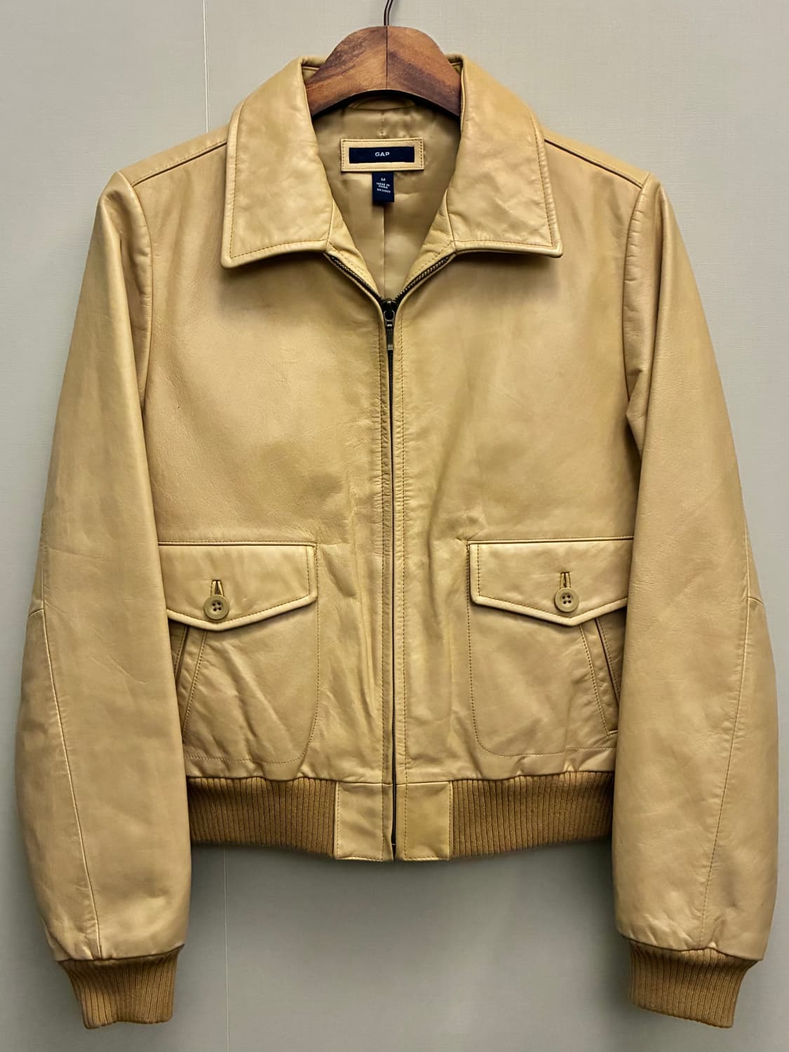(S~M)00s GAP 올드갭 밀리터리 봄버 레더자켓 가죽자켓 우먼스 상품이미지1