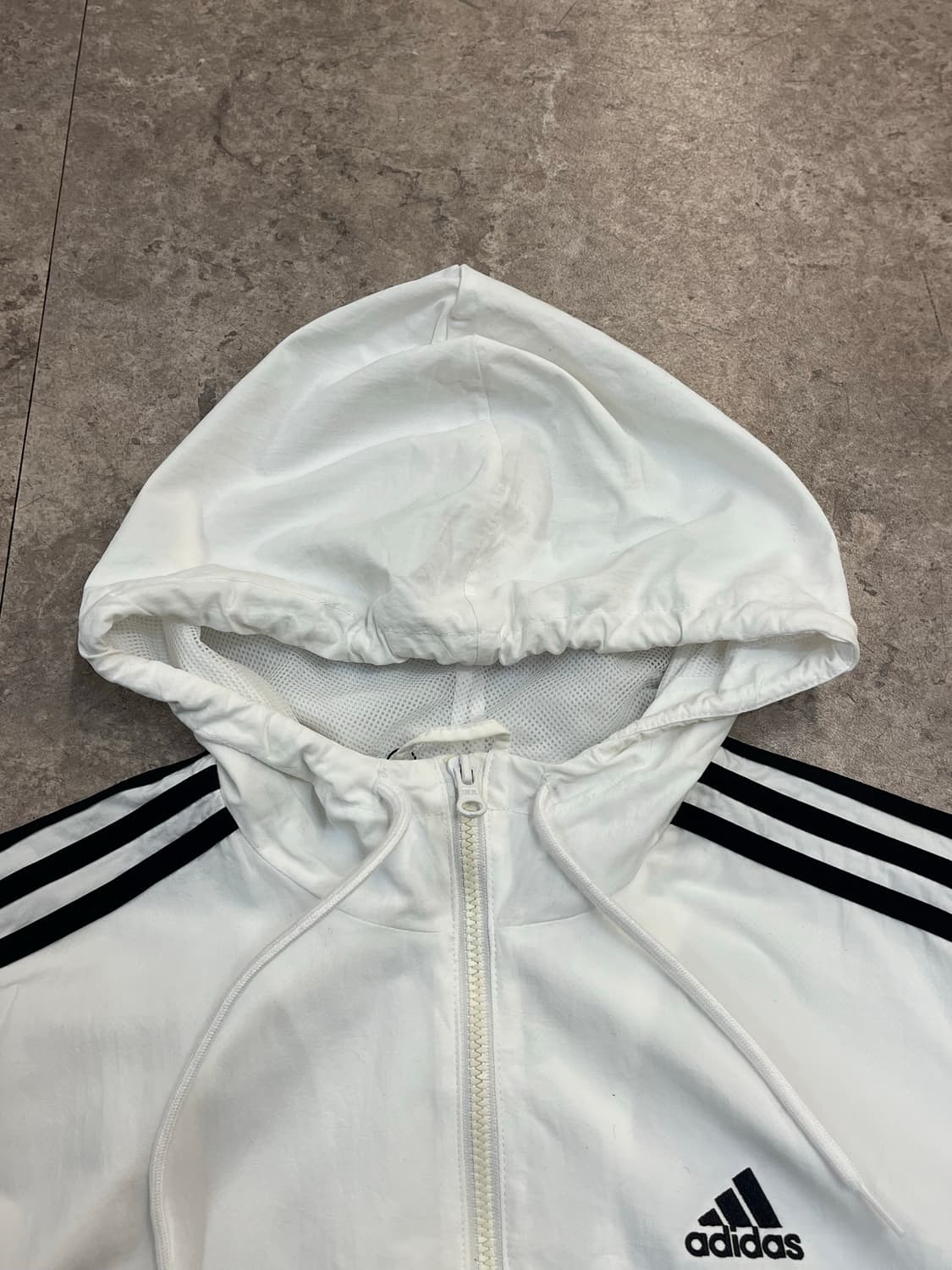 아디다스 크롭 후드 바람막이 화이트 S #csz2255 상품이미지5