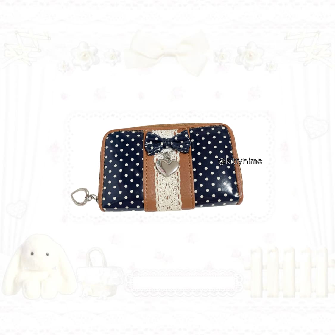 라떼갸루 도트 리본 빈티지 지갑 헤이세이 땡땡이지갑 빈티지지갑 상품이미지2