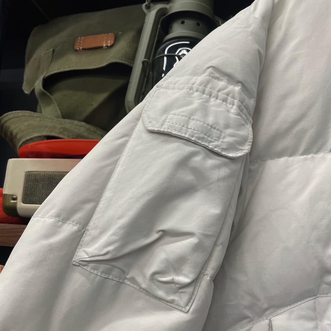 90s 폴로 스포츠 후드 내장 다운 푸퍼 화이트 패딩 자켓 N203 상품이미지5