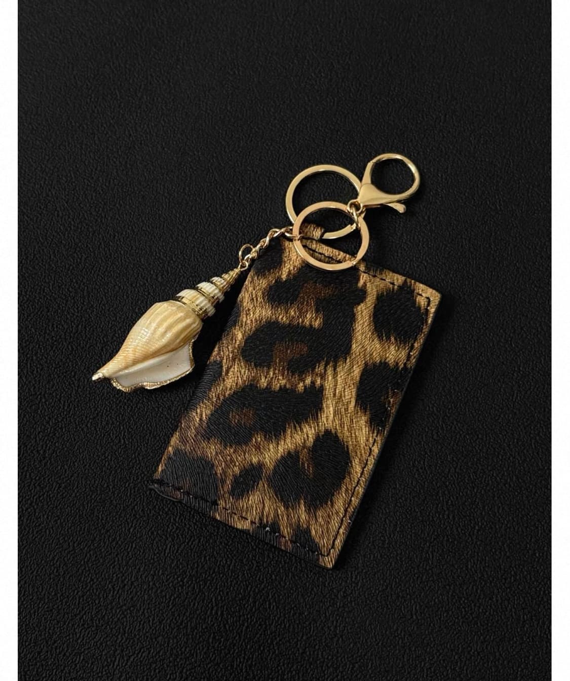 leopard-print key ring card wallet 상품이미지1