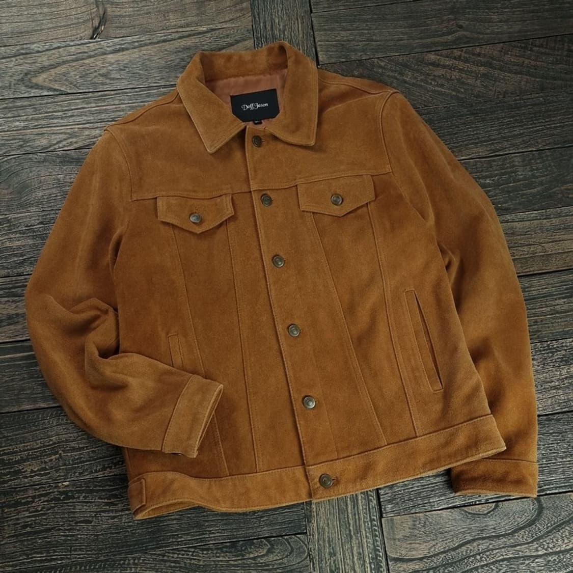 [도프제이슨] 리얼 카우 하이드 소가죽 스웨이드 트러커 자켓 M18707 상품이미지1