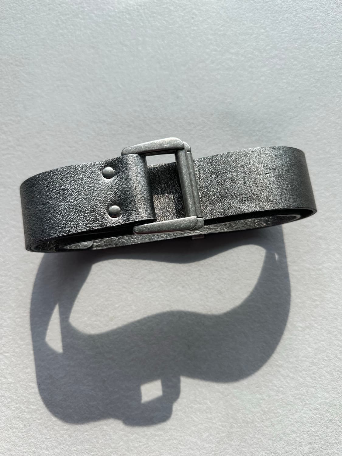 앤드뮐미스터 실버 크랙 레더 벨트 상품이미지1