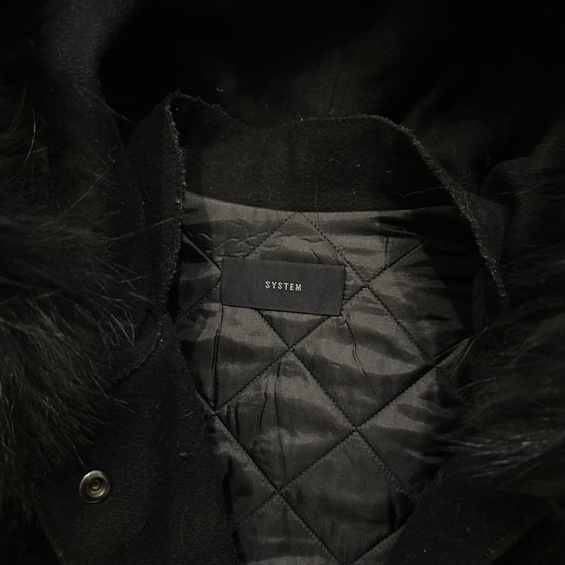 시스템 SYSTEM 라쿤 퍼 트리밍 울 자켓 상품이미지3