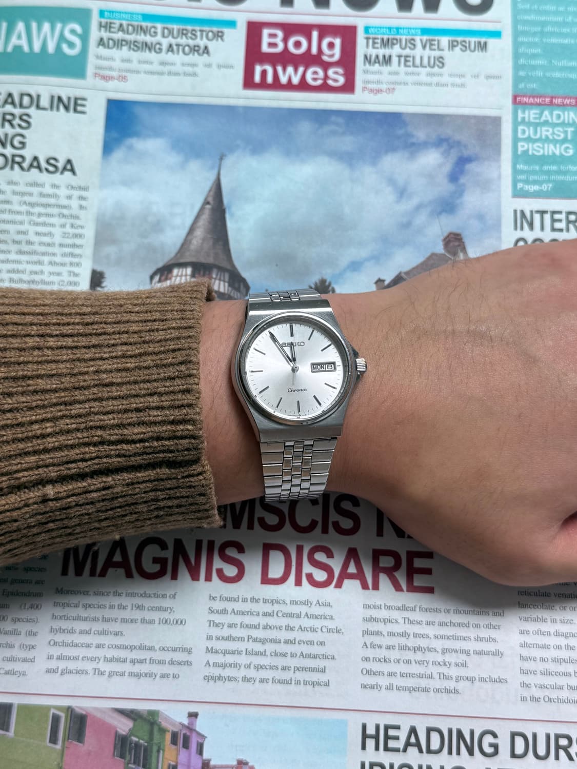Seiko 세이코 쿼츠 Chronos 썬레이 Day Date 1990 상품이미지8