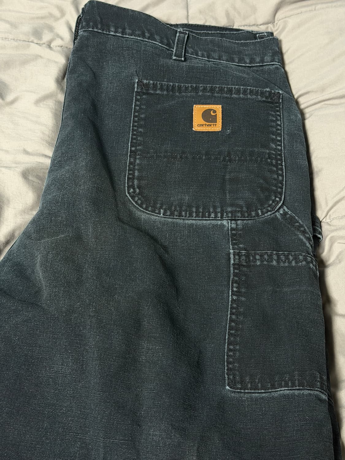 빈티지 칼하트 싱글니 팬츠 블랙색상 상품이미지3