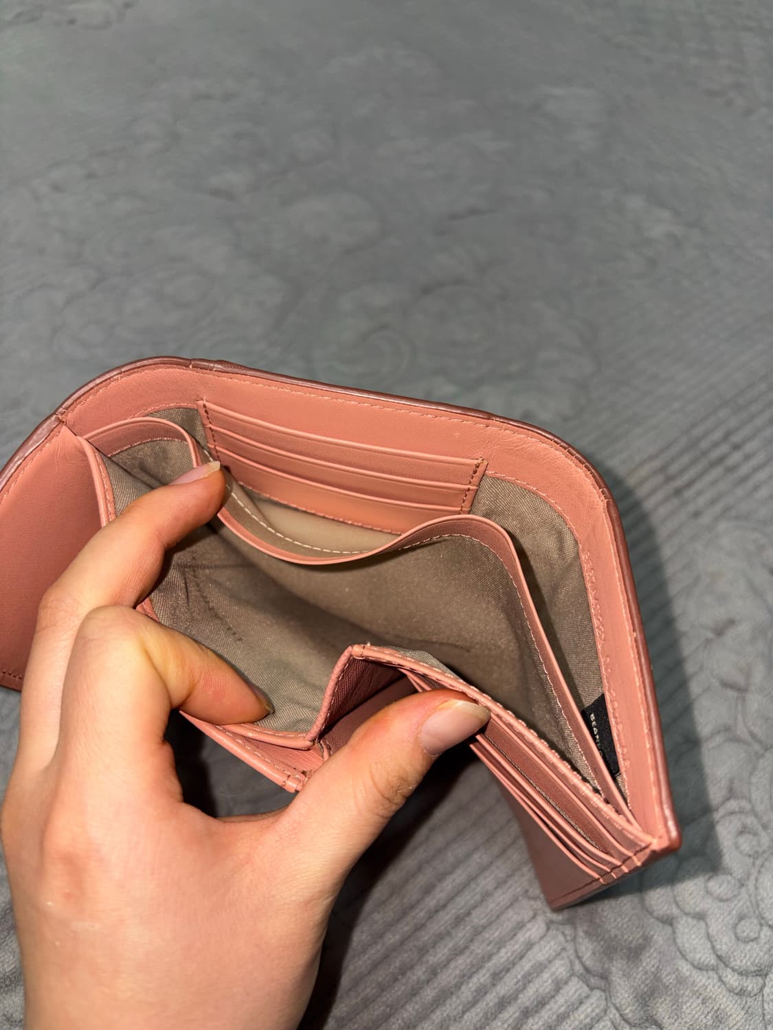 빈폴 빈티지 핑크 체크 지갑 상품이미지4