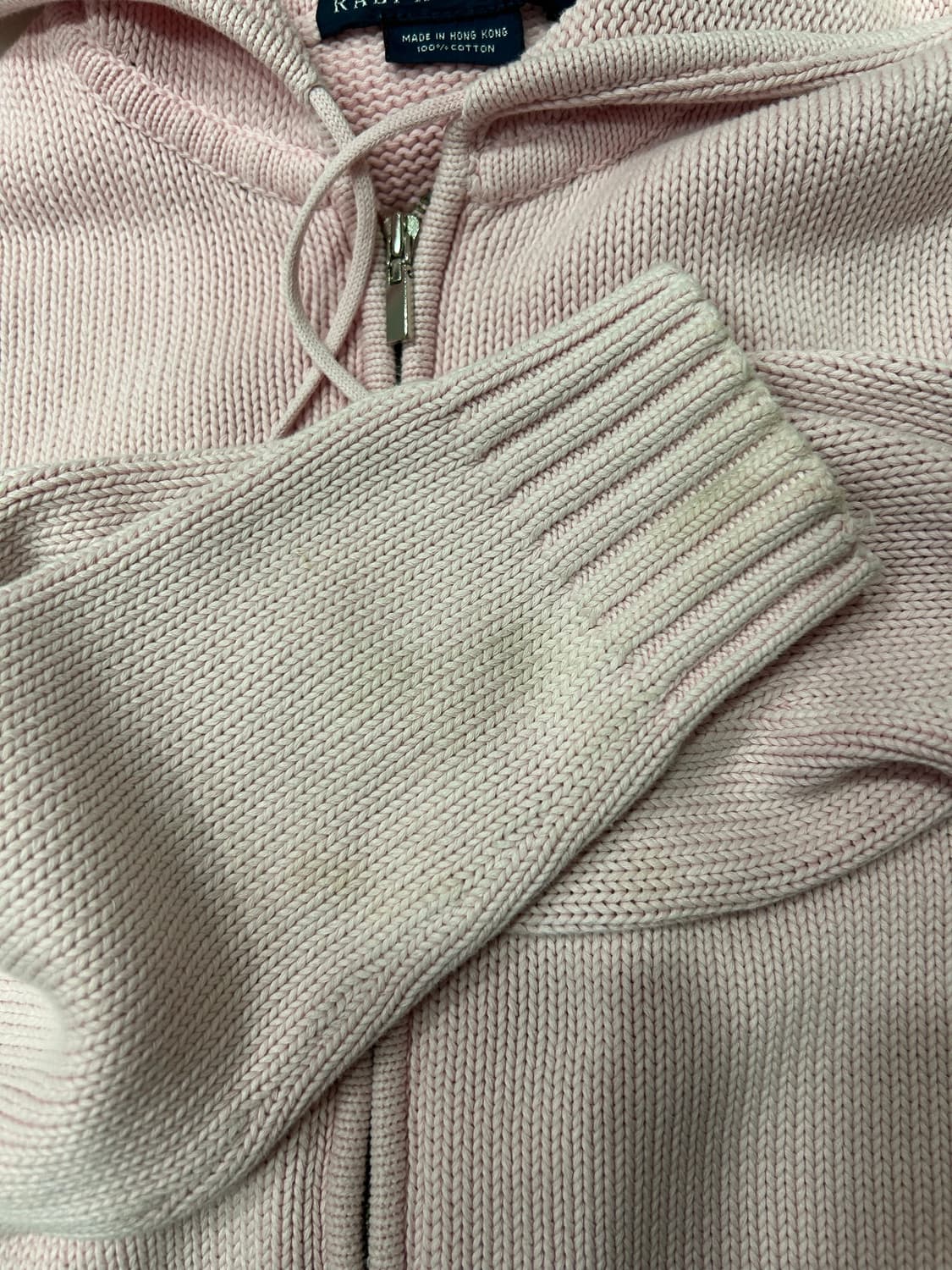 폴로 정품 연핑크 니트 후드집업 상품이미지6