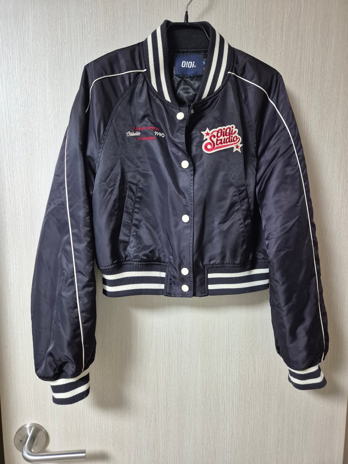 oioi 코스모 스타 바시티 자켓 블랙 S 오아이오아이 상품이미지3
