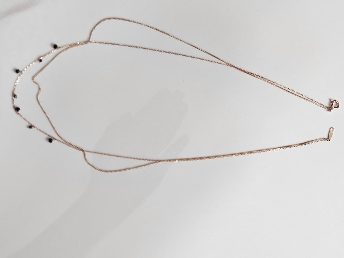 14k2줄 블랙다이아 목걸이 상품이미지3
